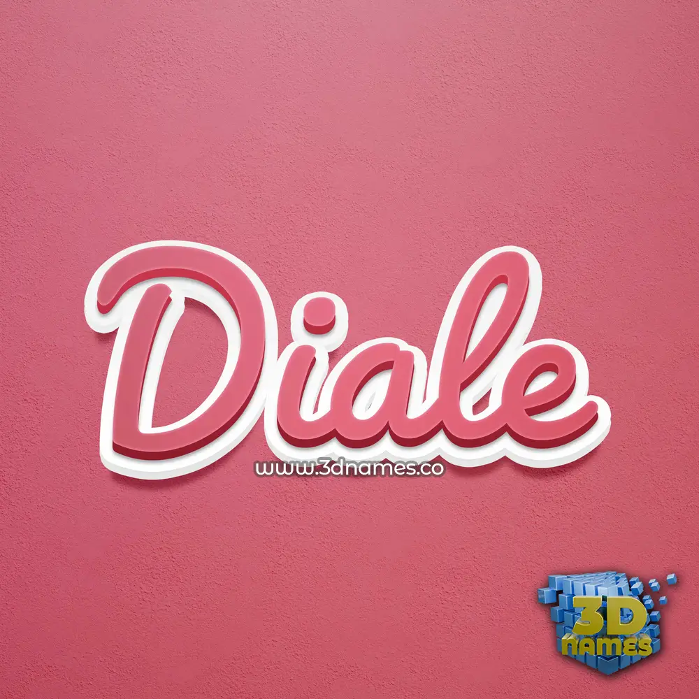 diale in Red Scribble style - 3D name wallpaper