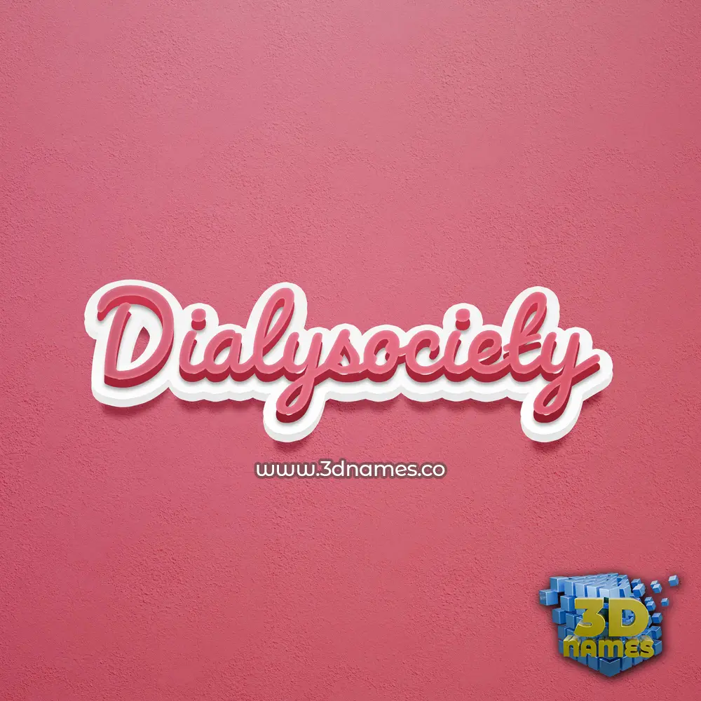 dialysociety in Red Scribble style - 3D name wallpaper