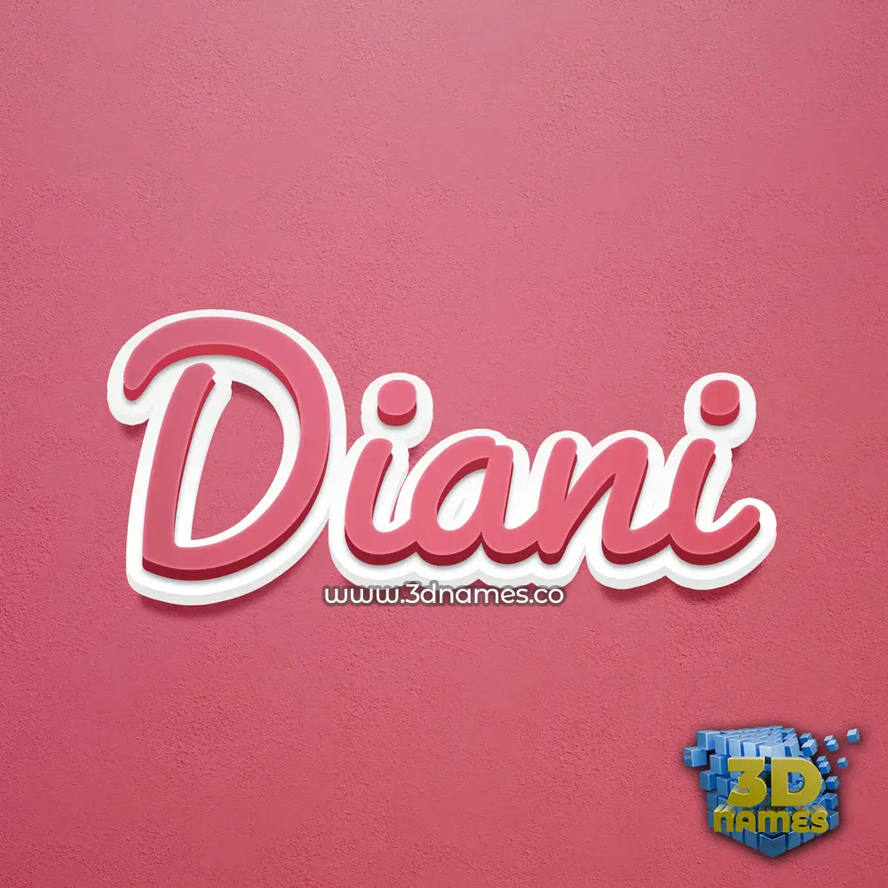 diani in Red Scribble style - 3D name wallpaper