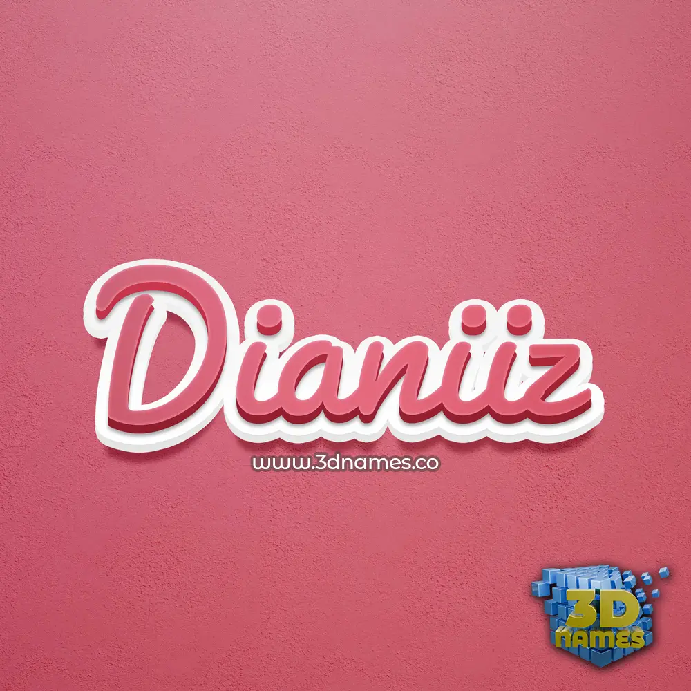 dianiiz in Red Scribble style - 3D name wallpaper