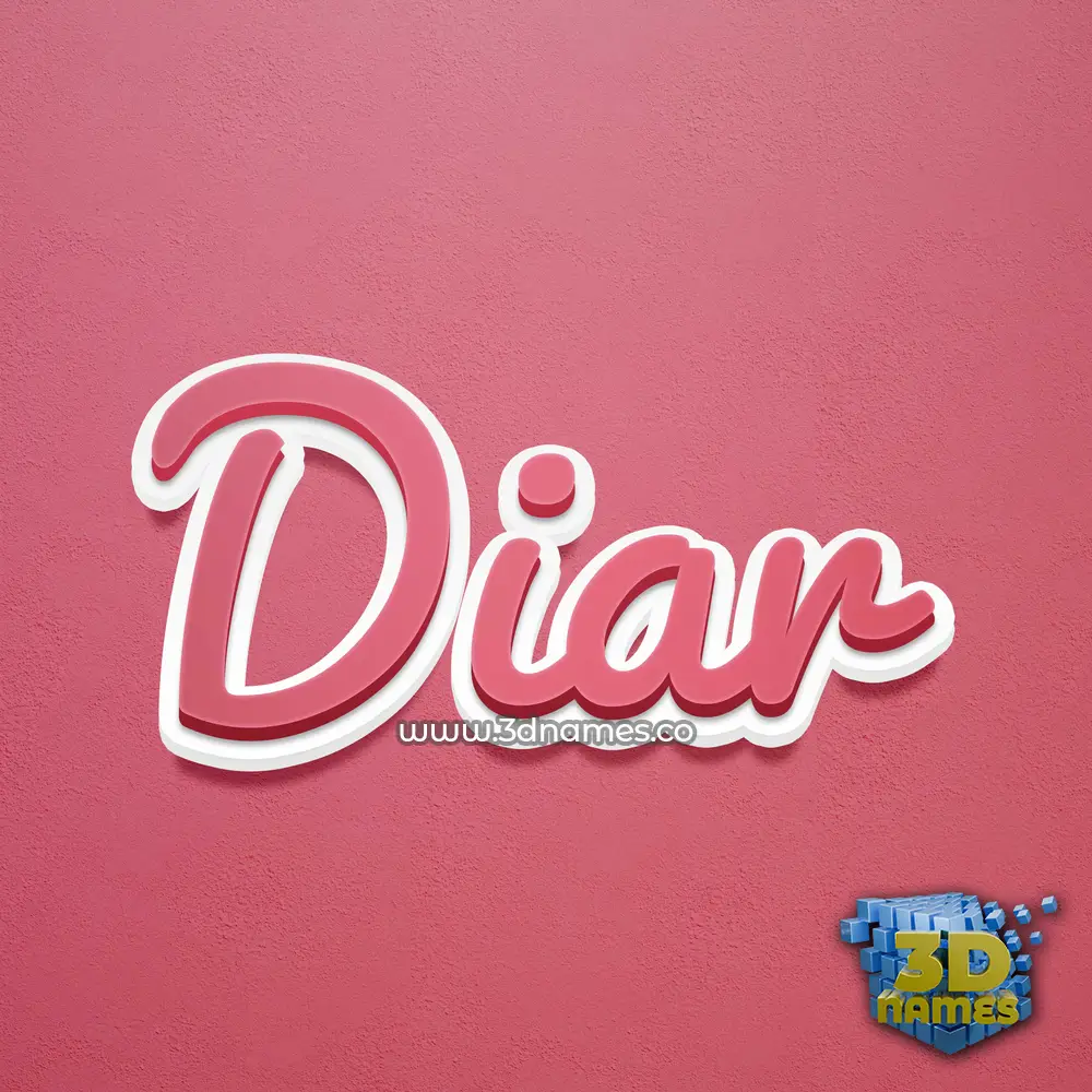 diar in Red Scribble style - 3D name wallpaper