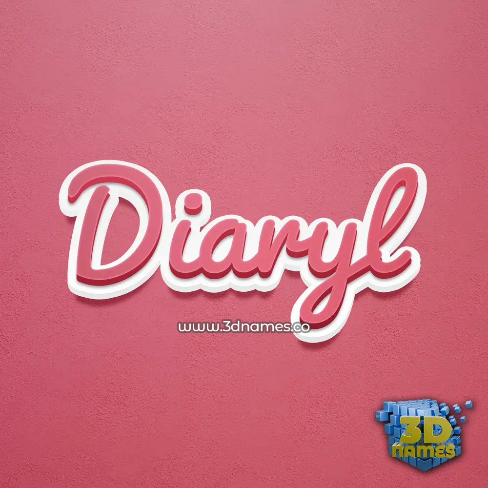diaryl in Red Scribble style - 3D name wallpaper