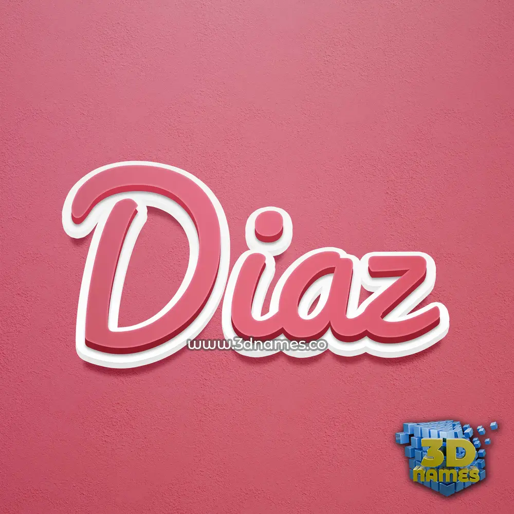 diaz in Red Scribble style - 3D name wallpaper