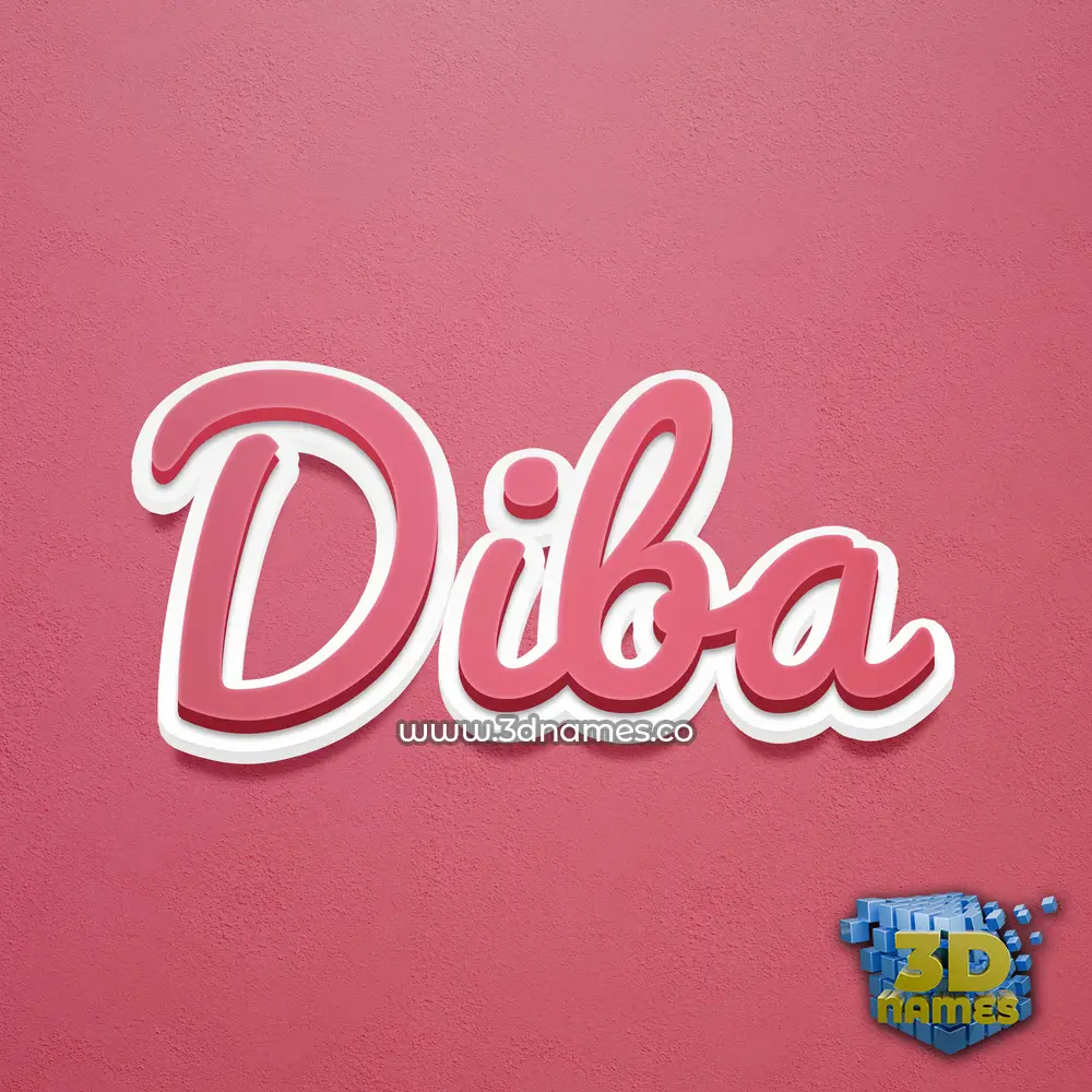 diba in Red Scribble style - 3D name wallpaper