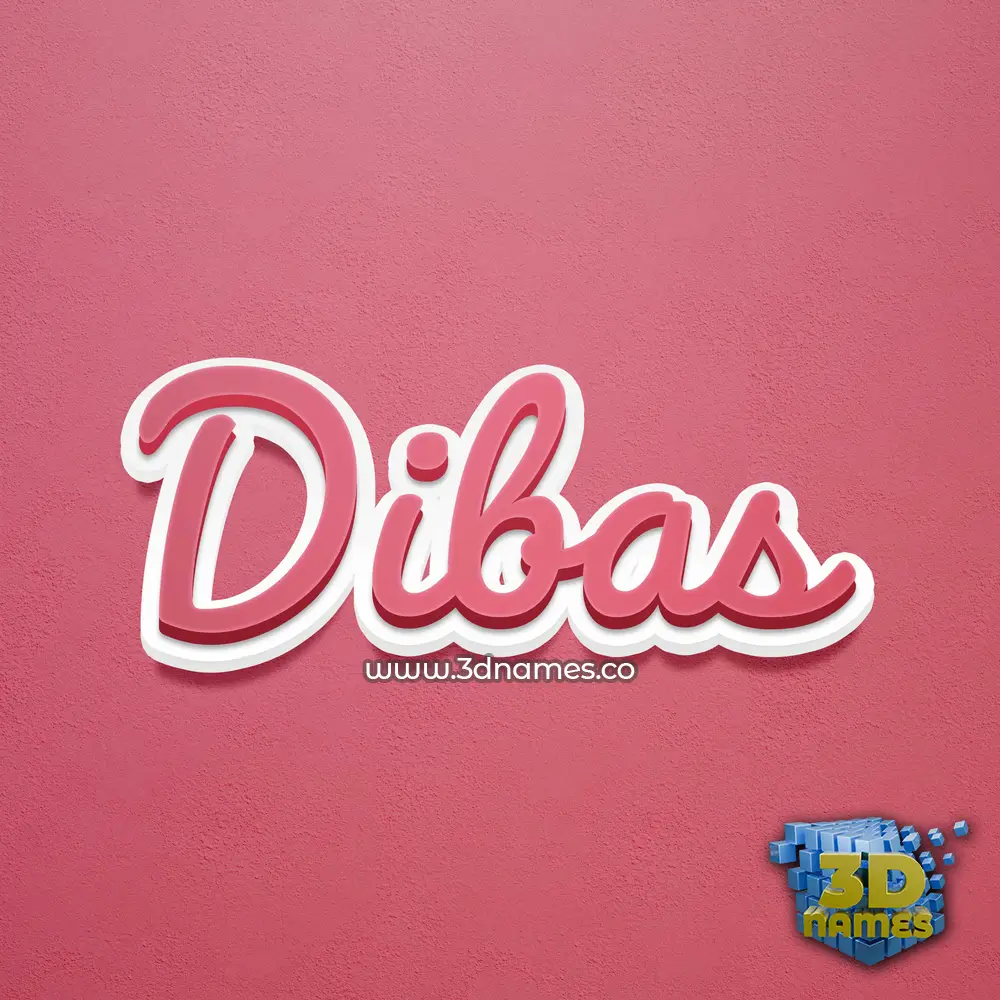 dibas in Red Scribble style - 3D name wallpaper