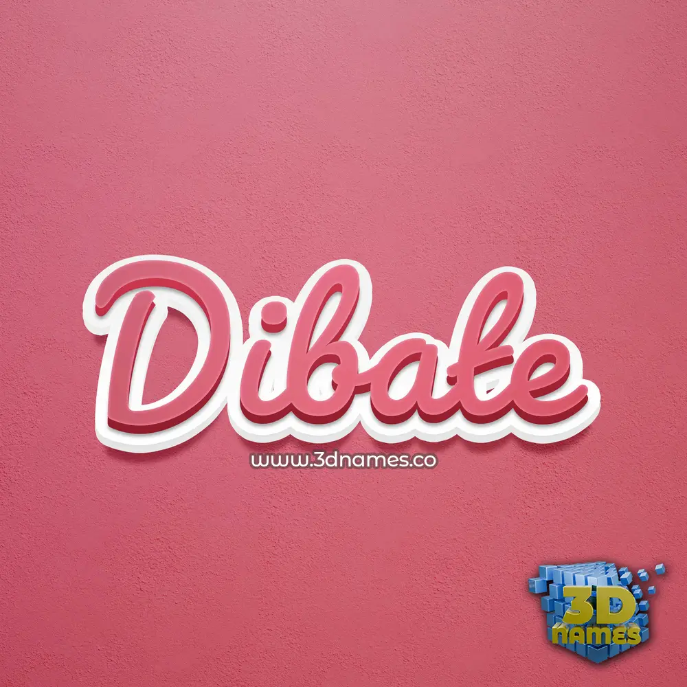 dibate in Red Scribble style - 3D name wallpaper
