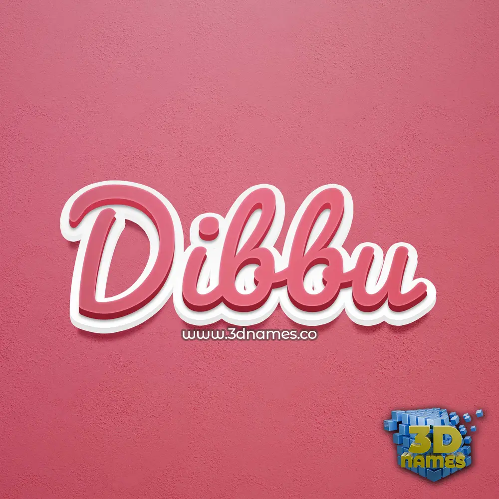 dibbu in Red Scribble style - 3D name wallpaper