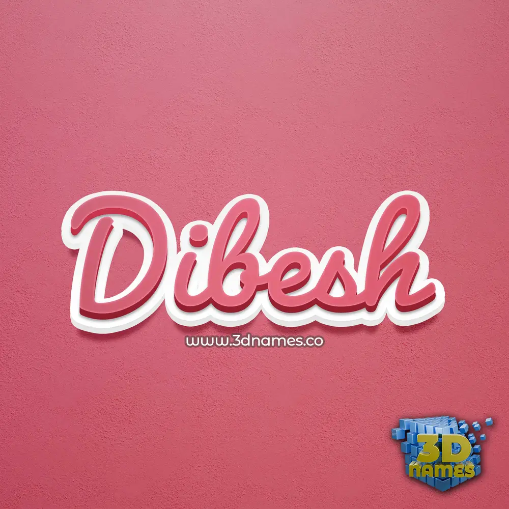 dibesh in Red Scribble style - 3D name wallpaper