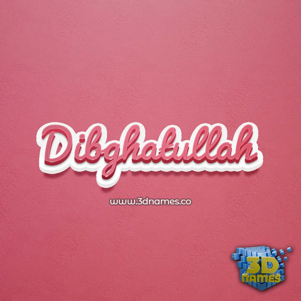 dibghatullah in Red Scribble style - 3D name wallpaper