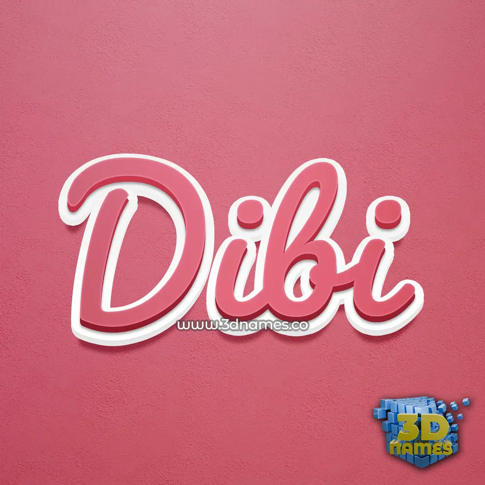 dibi in Red Scribble style - 3D name wallpaper
