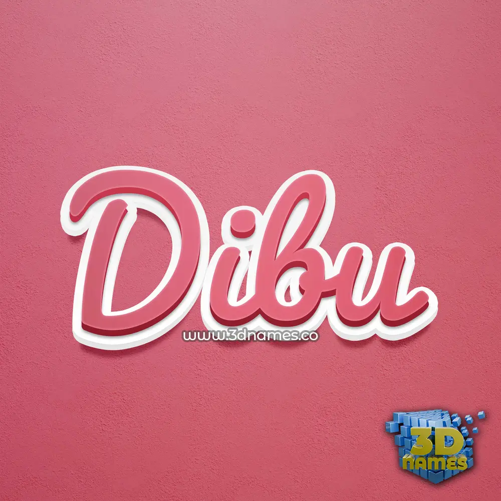 dibu in Red Scribble style - 3D name wallpaper