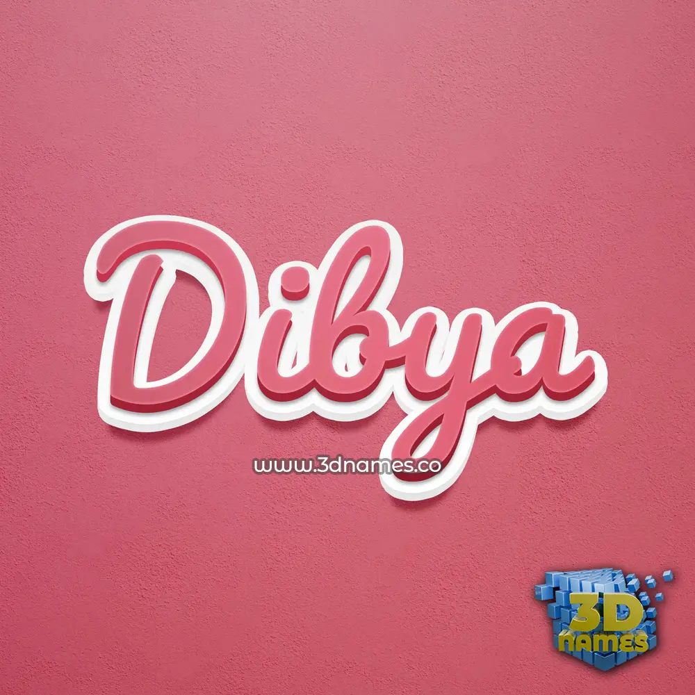 dibya in Red Scribble style - 3D name wallpaper