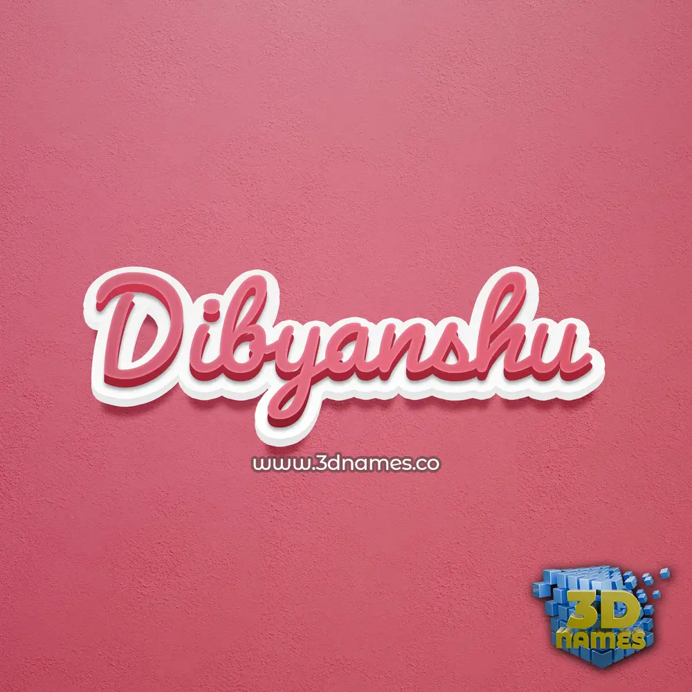 dibyanshu in Red Scribble style - 3D name wallpaper