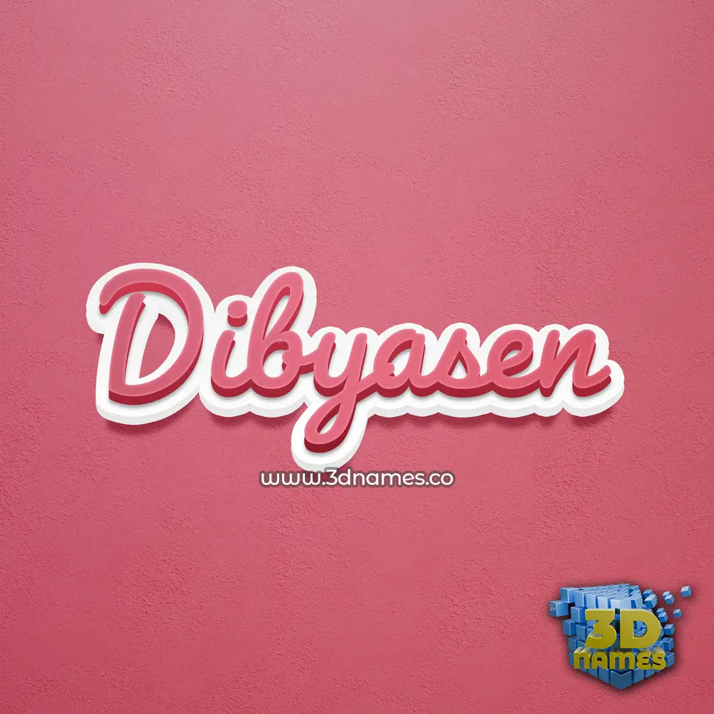 dibyasen in Red Scribble style - 3D name wallpaper