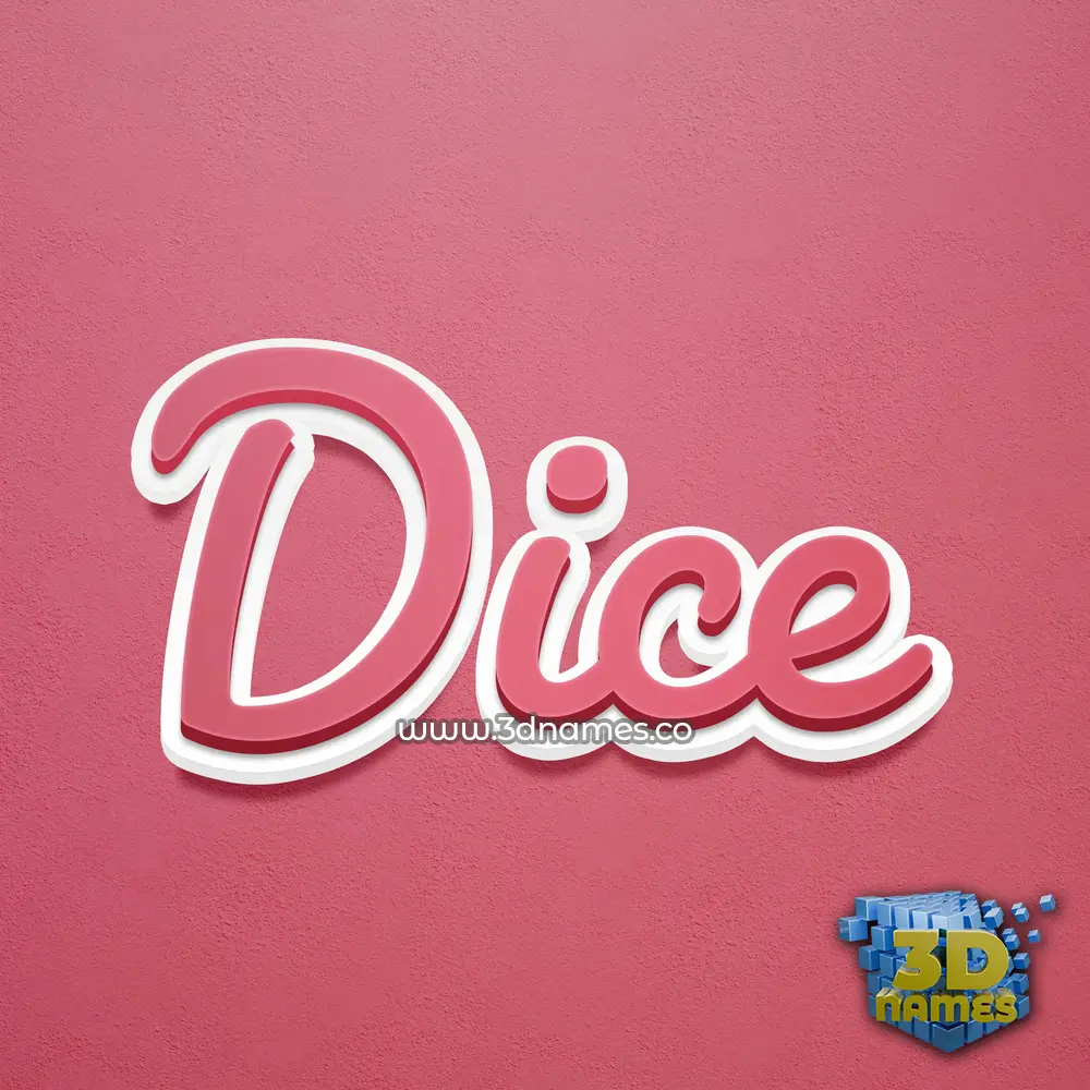 dice in Red Scribble style - 3D name wallpaper
