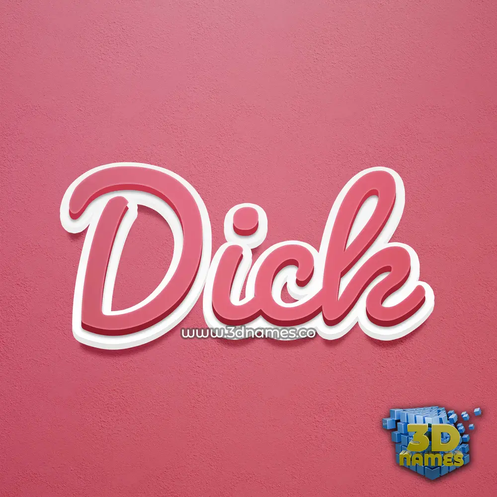 dick in Red Scribble style - 3D name wallpaper