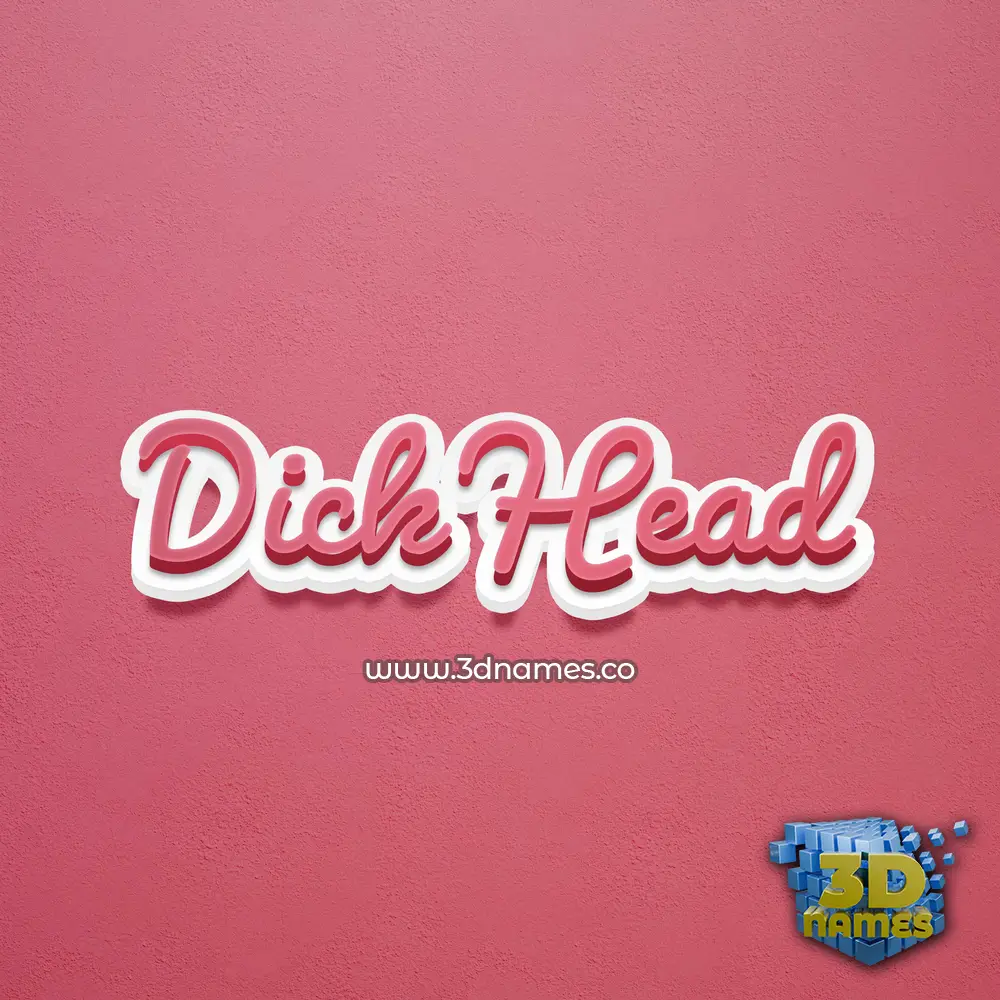 dick head in Red Scribble style - 3D name wallpaper