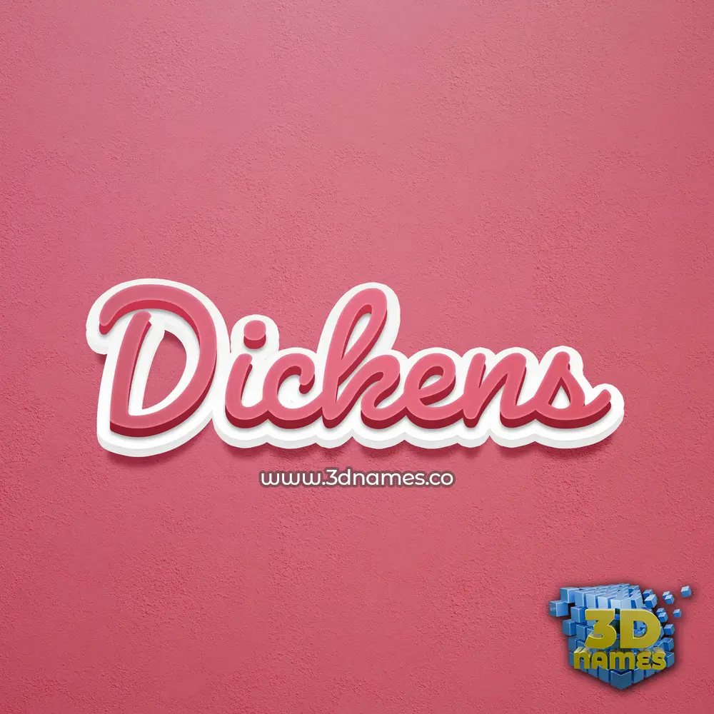 dickens in Red Scribble style - 3D name wallpaper