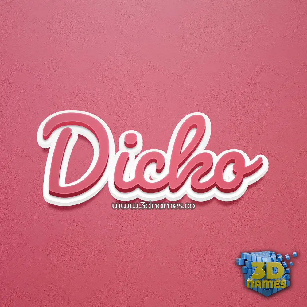 dicko in Red Scribble style - 3D name wallpaper