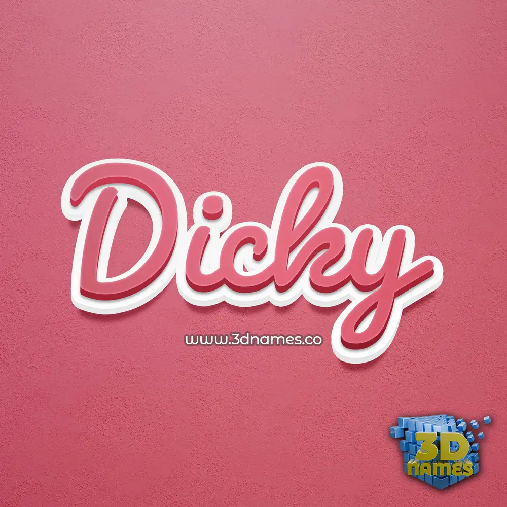 dicky in Red Scribble style - 3D name wallpaper