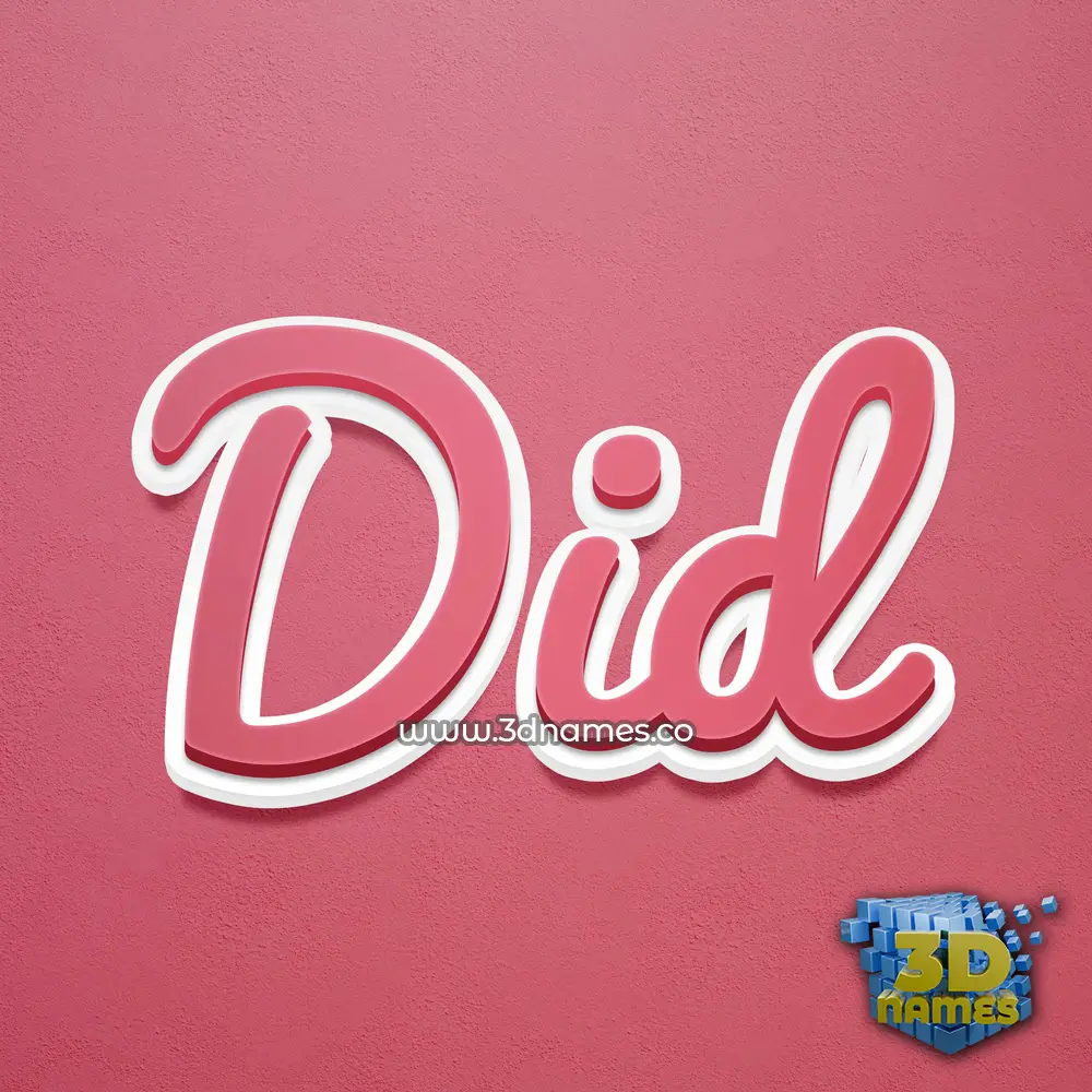 did in Red Scribble style - 3D name wallpaper