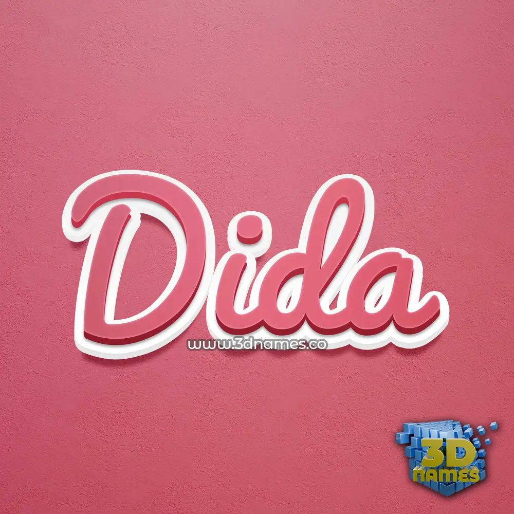 dida in Red Scribble style - 3D name wallpaper