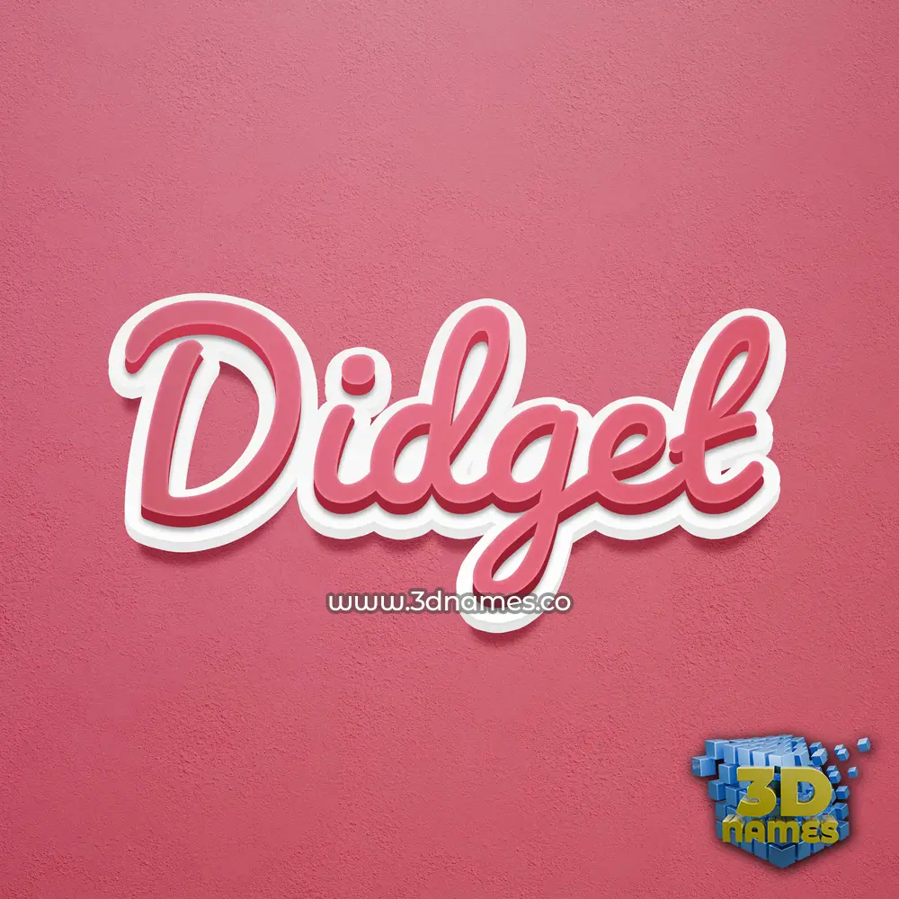 didget in Red Scribble style - 3D name wallpaper