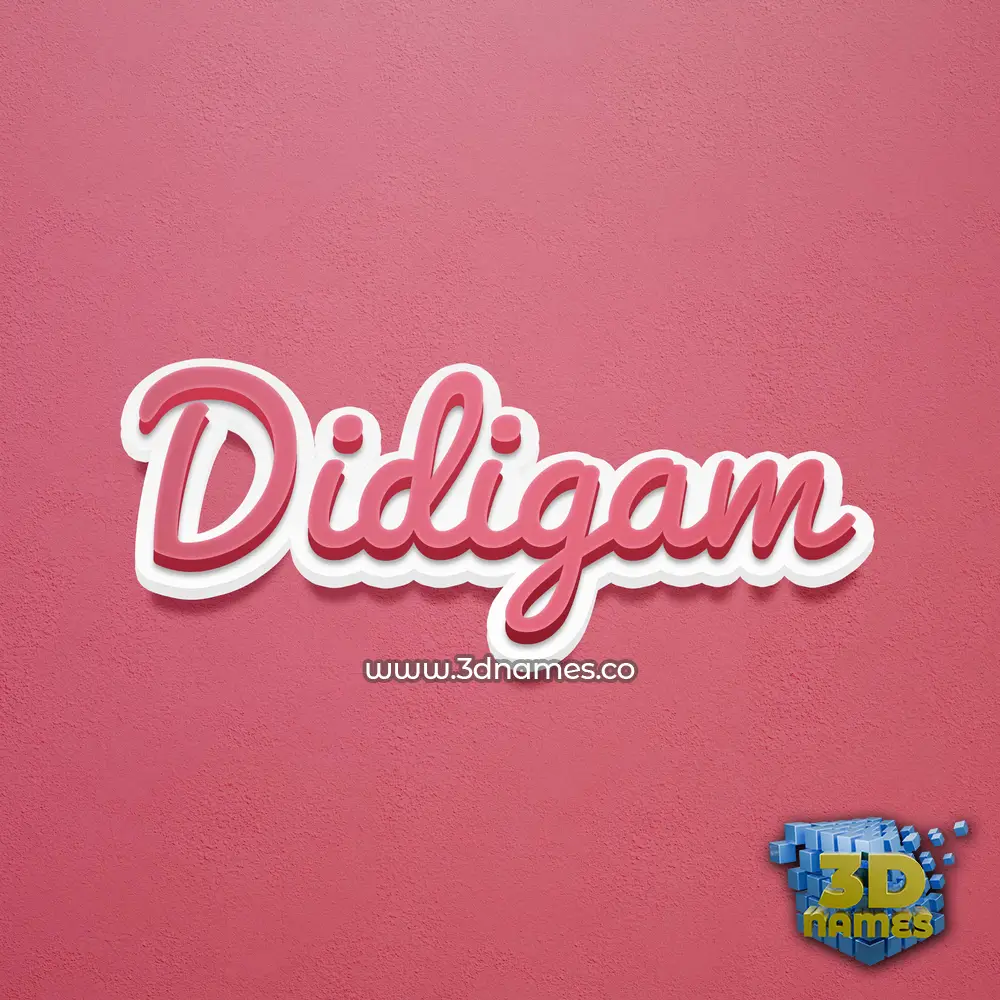 didigam in Red Scribble style - 3D name wallpaper
