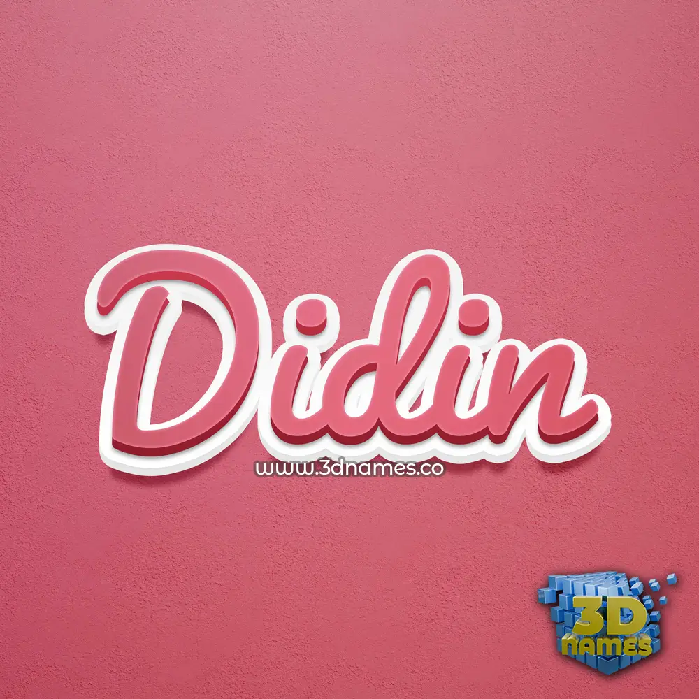 didin in Red Scribble style - 3D name wallpaper