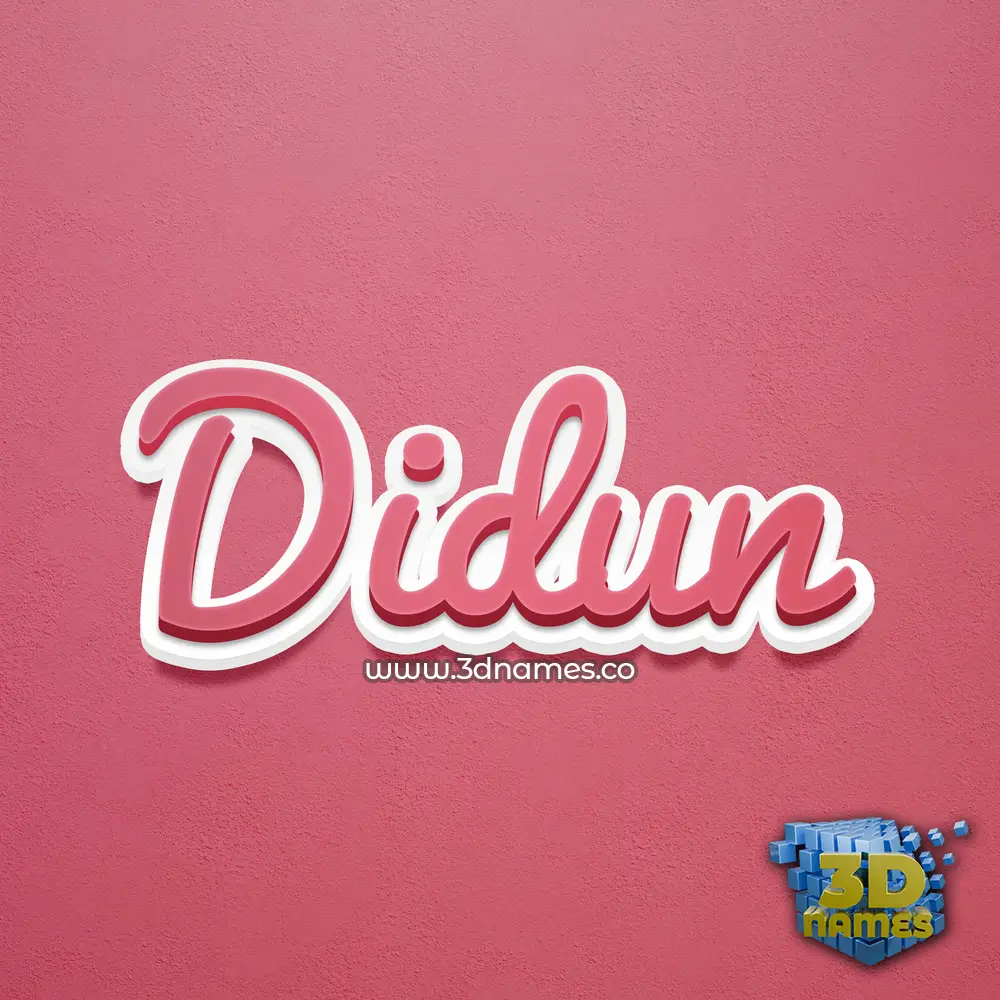 didun in Red Scribble style - 3D name wallpaper