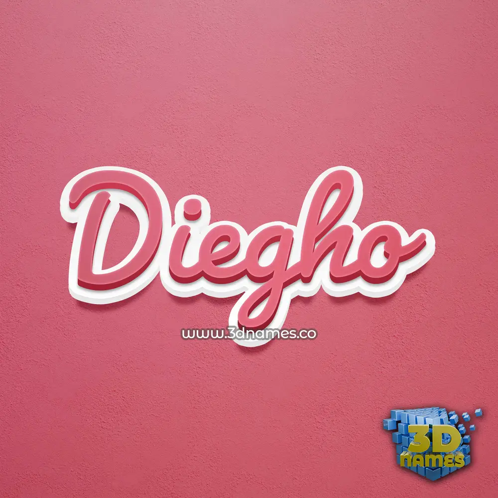 diegho in Red Scribble style - 3D name wallpaper