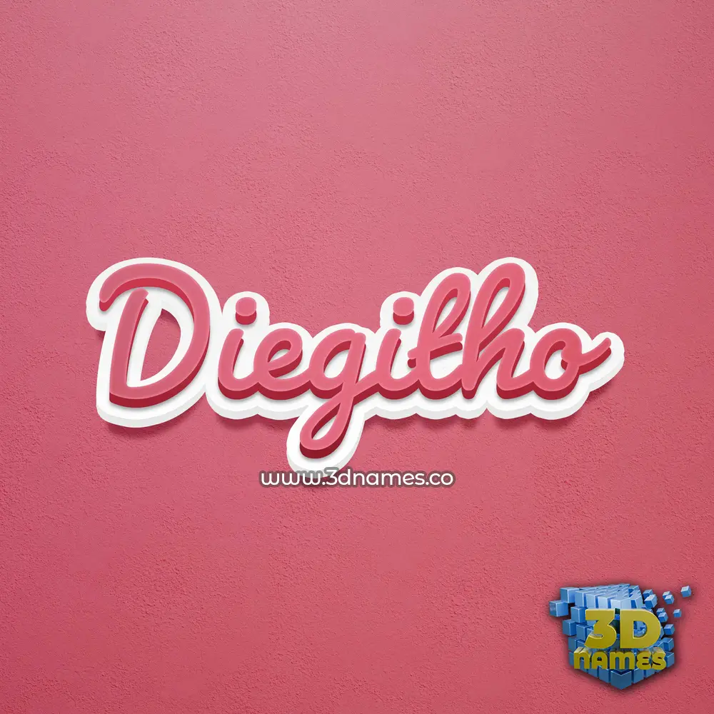 diegitho in Red Scribble style - 3D name wallpaper
