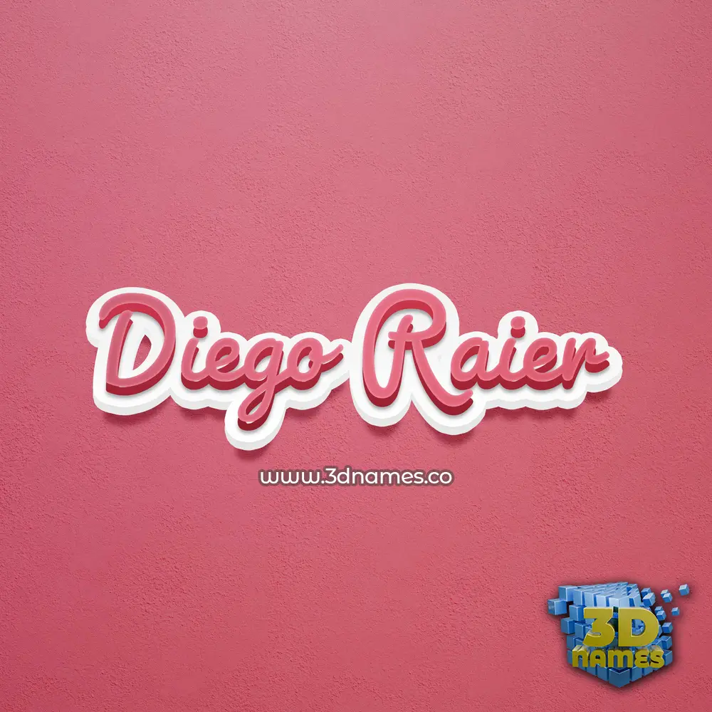 diego raier in Red Scribble style - 3D name wallpaper