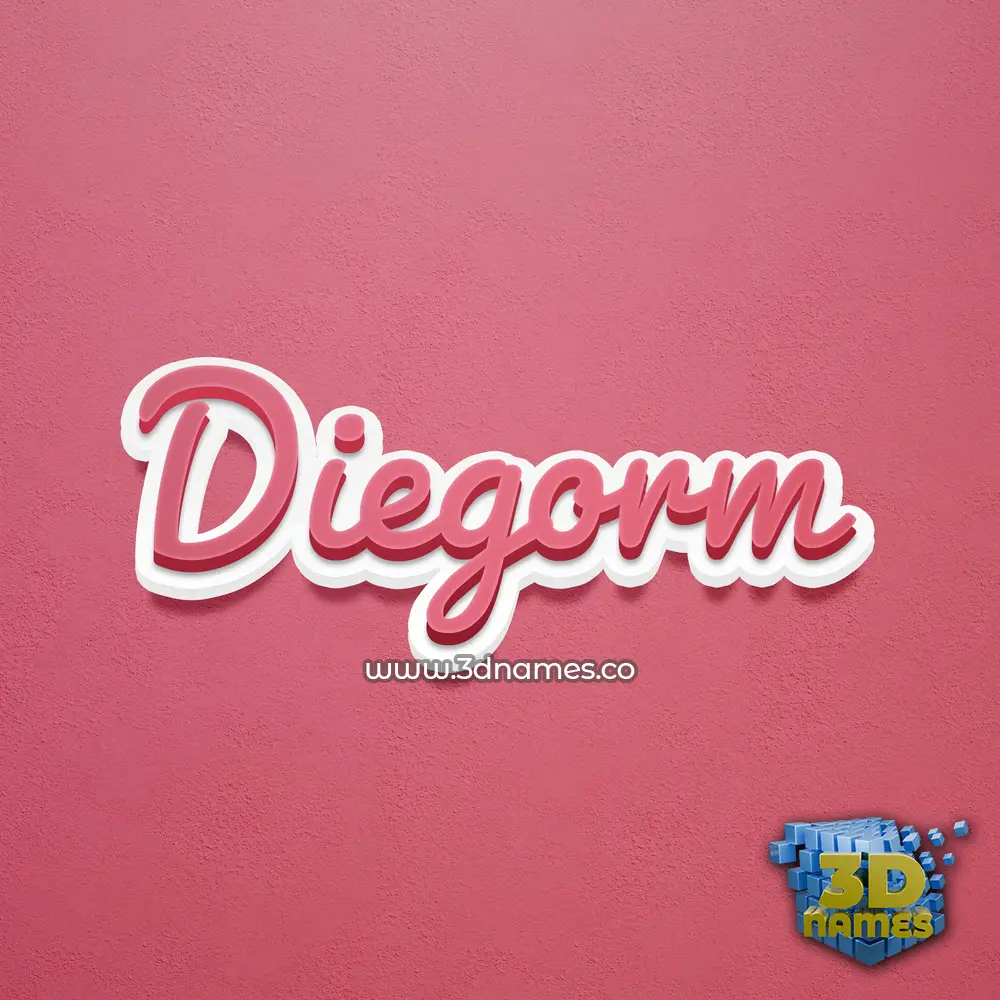 diegorm in Red Scribble style - 3D name wallpaper