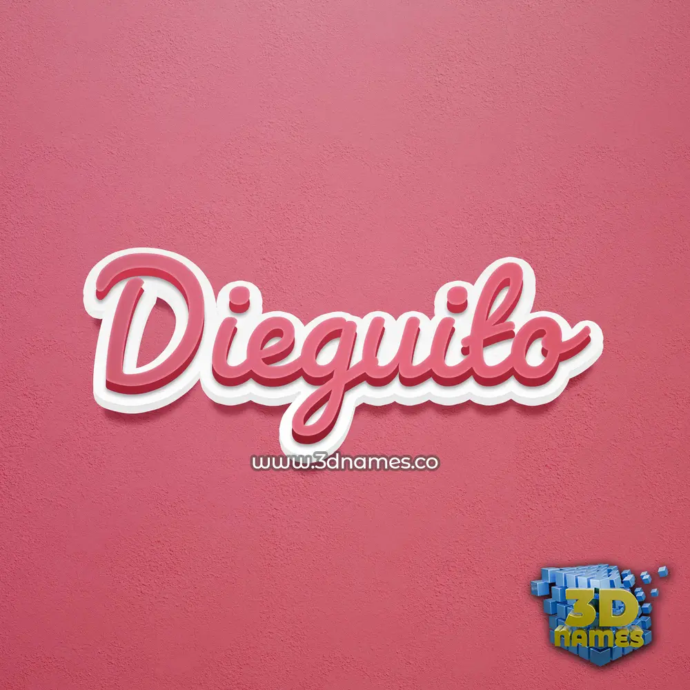 dieguito in Red Scribble style - 3D name wallpaper