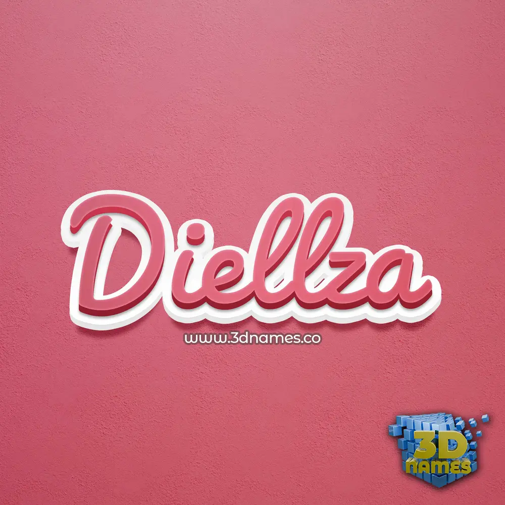 diellza in Red Scribble style - 3D name wallpaper