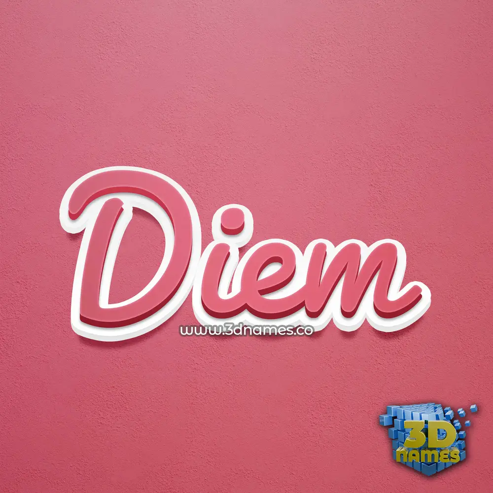 diem in Red Scribble style - 3D name wallpaper