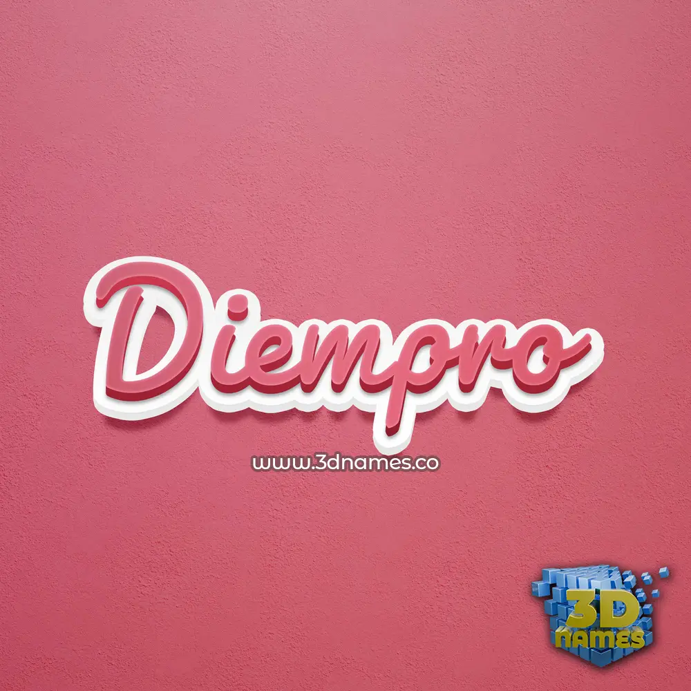 diempro in Red Scribble style - 3D name wallpaper