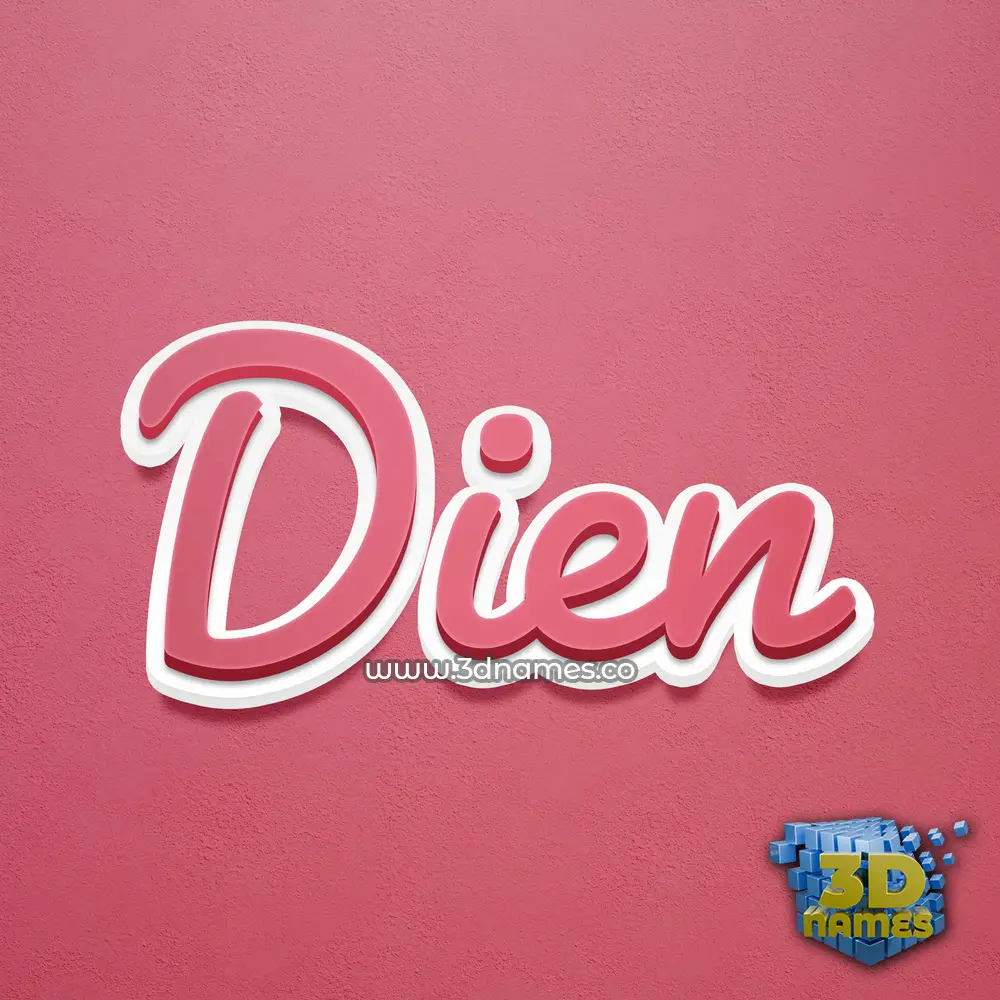 dien in Red Scribble style - 3D name wallpaper