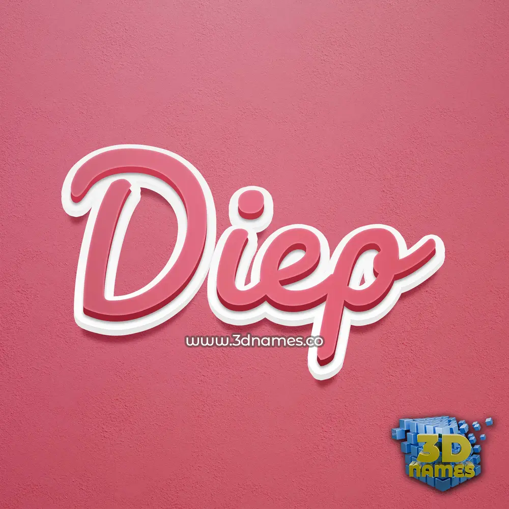 diep in Red Scribble style - 3D name wallpaper