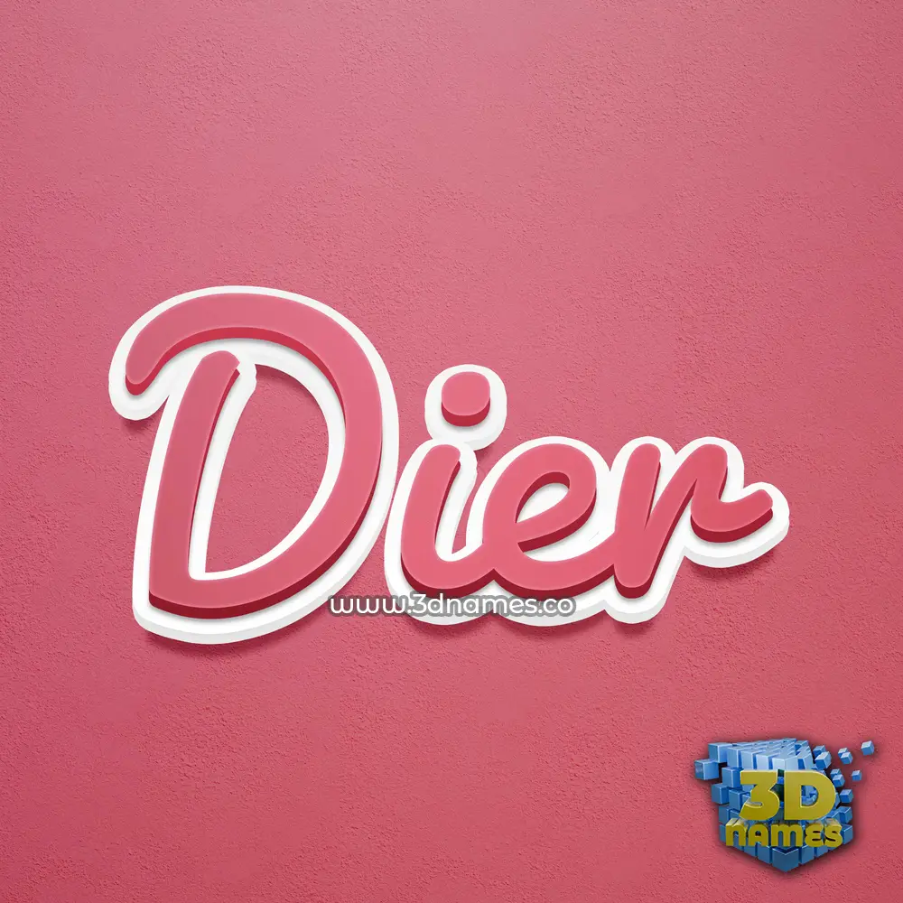 dier in Red Scribble style - 3D name wallpaper