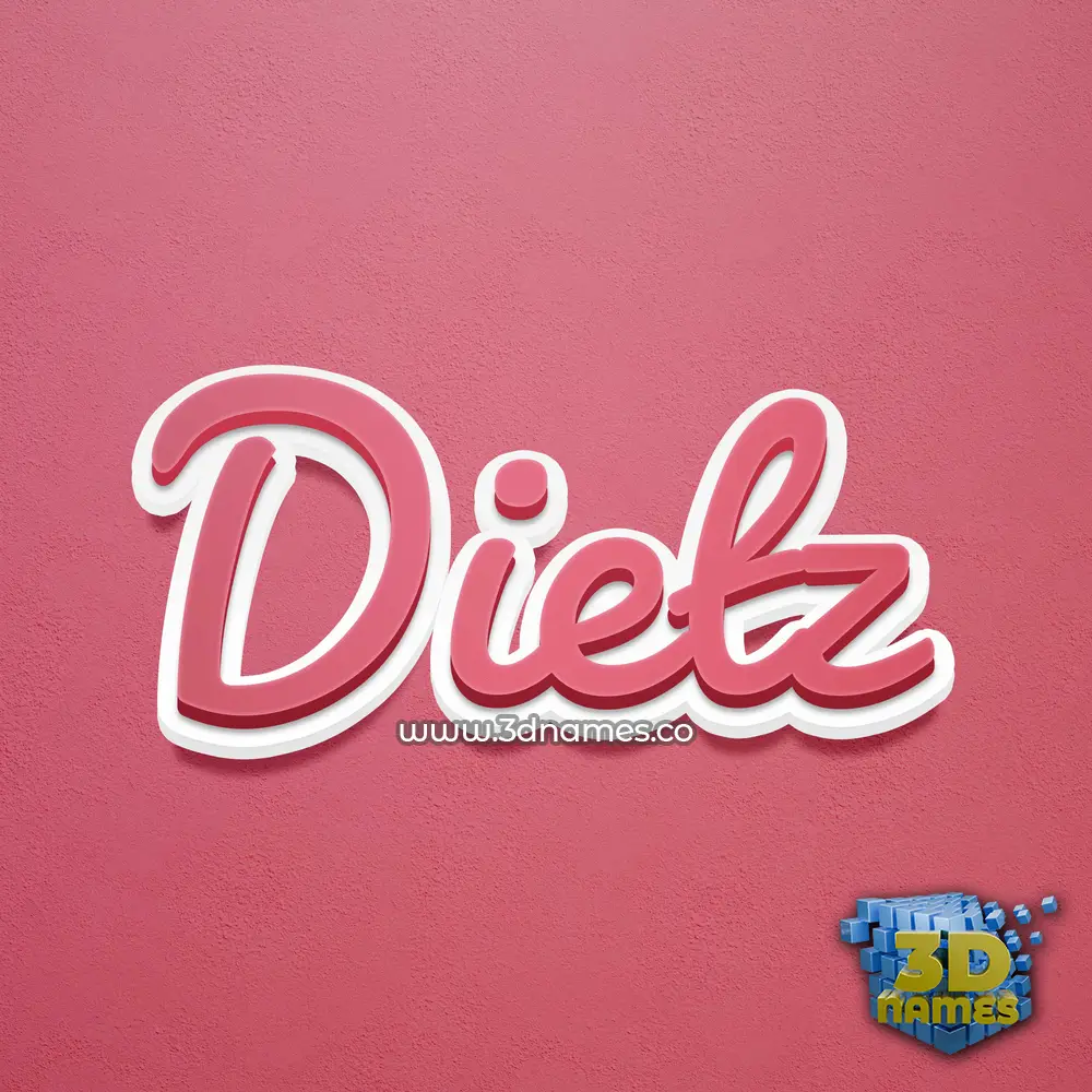 dietz in Red Scribble style - 3D name wallpaper