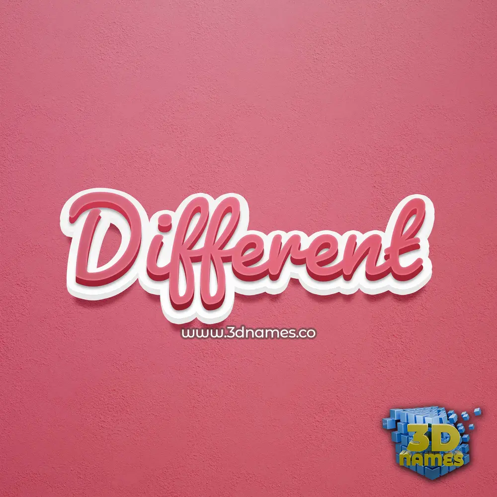 different in Red Scribble style - 3D name wallpaper