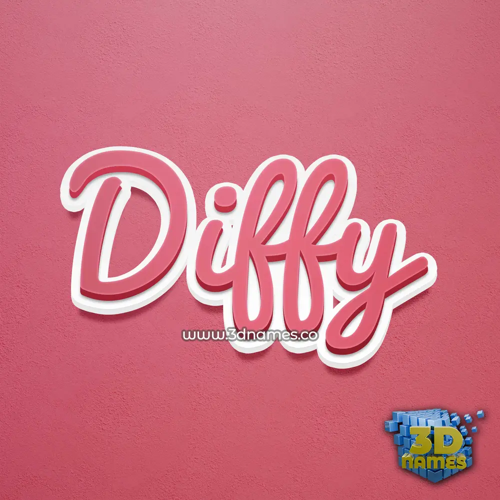 diffy in Red Scribble style - 3D name wallpaper
