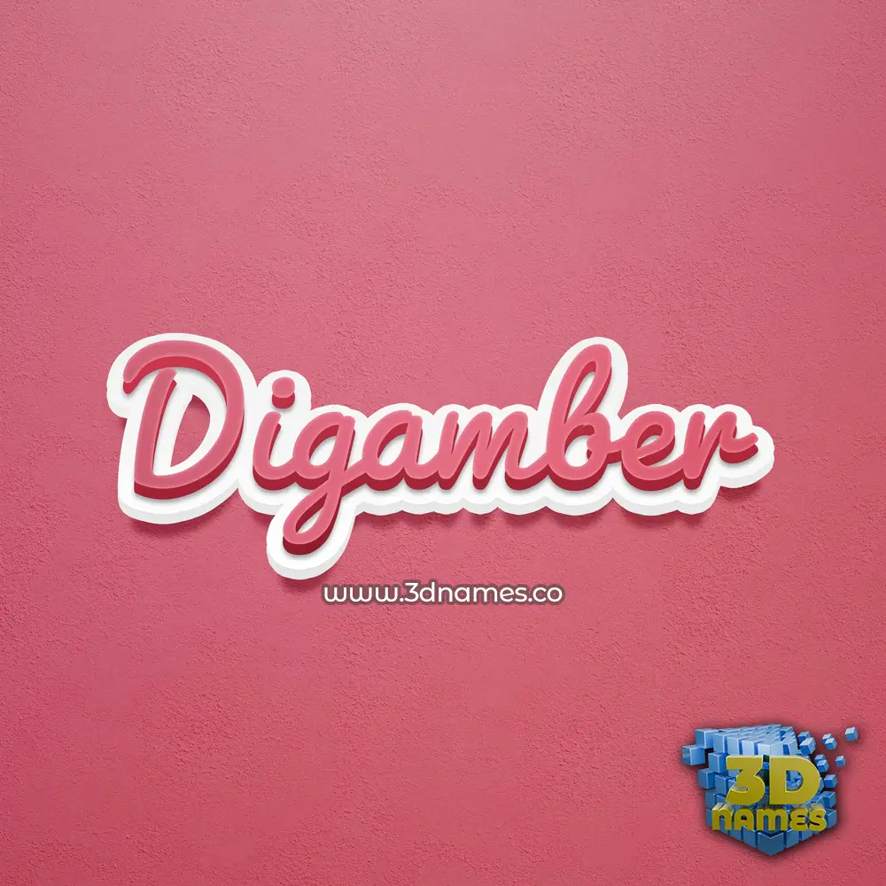digamber in Red Scribble style - 3D name wallpaper