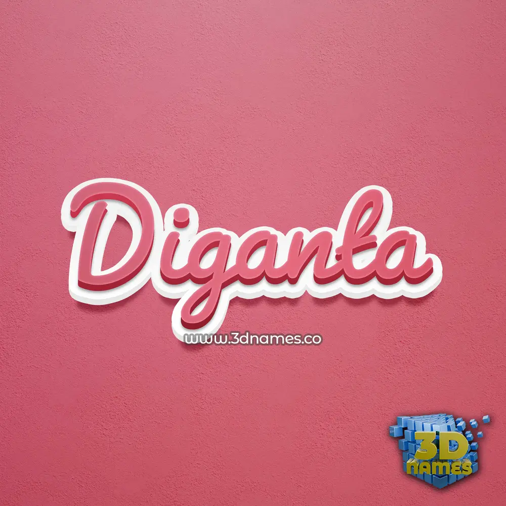 diganta in Red Scribble style - 3D name wallpaper