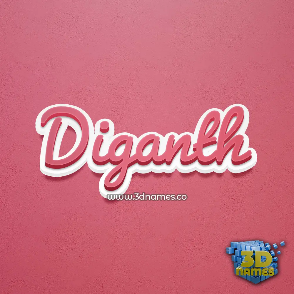 diganth in Red Scribble style - 3D name wallpaper