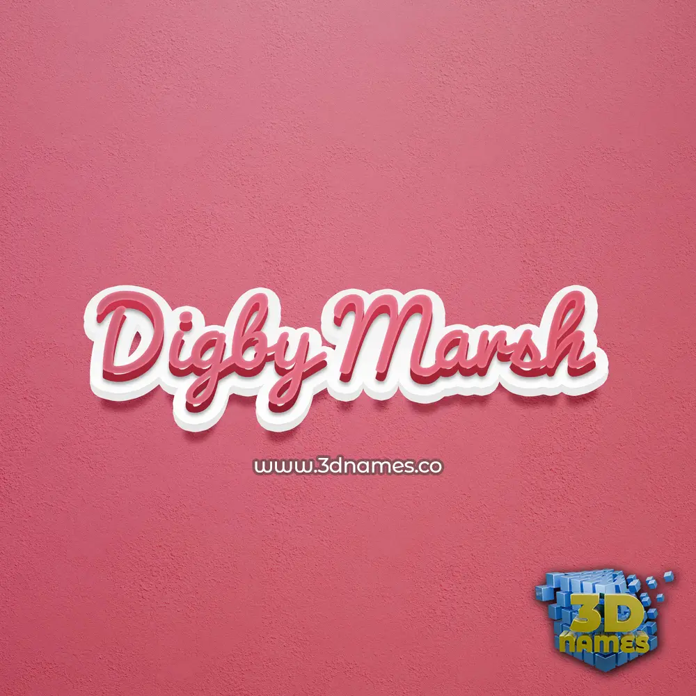 digby marsh in Red Scribble style - 3D name wallpaper