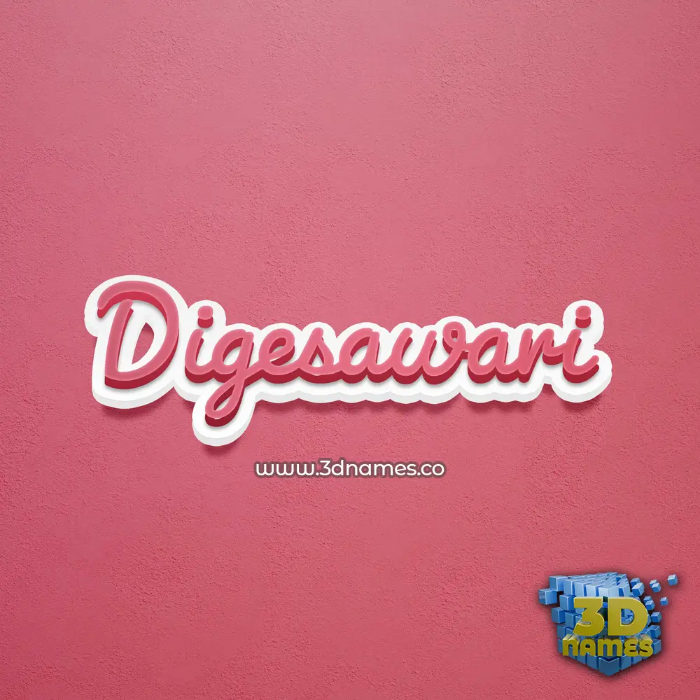 digesawari in Red Scribble style - 3D name wallpaper