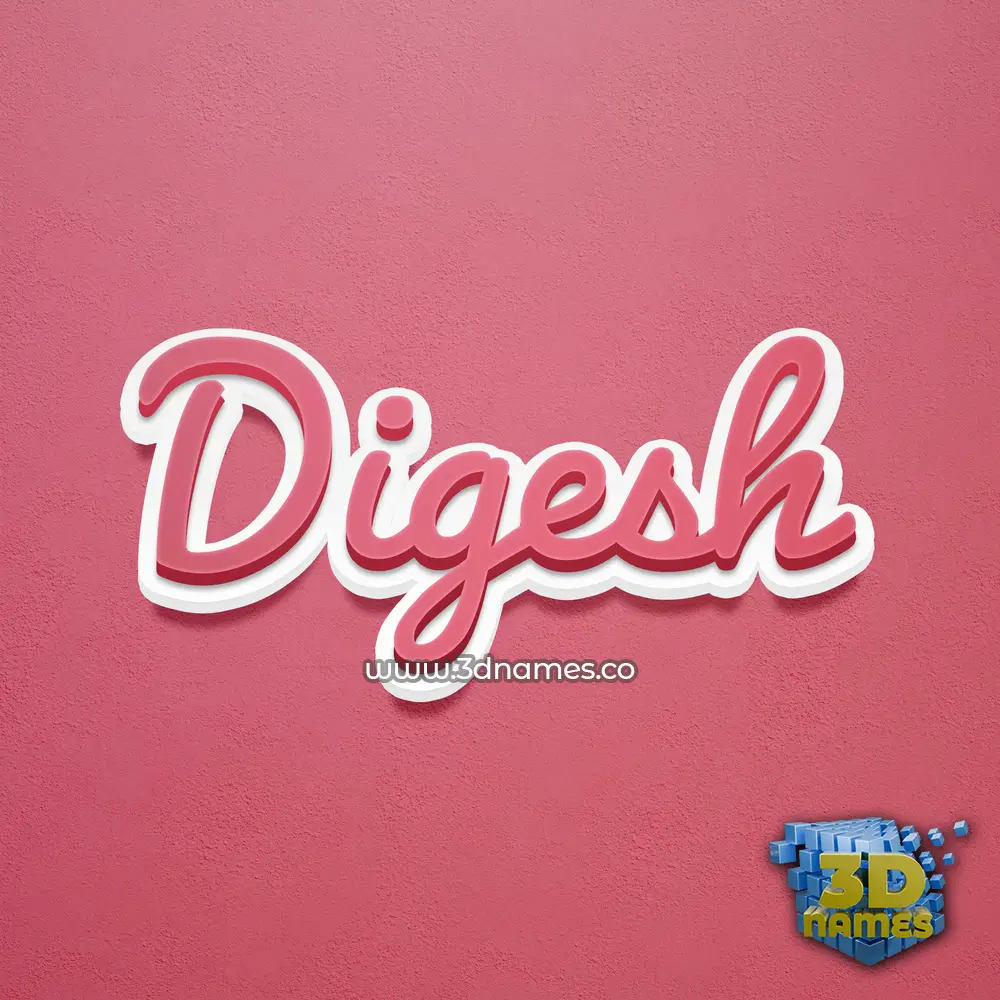 digesh in Red Scribble style - 3D name wallpaper